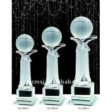 Prêmios esportivos Basquete Crystal Trophy For Winner Prize